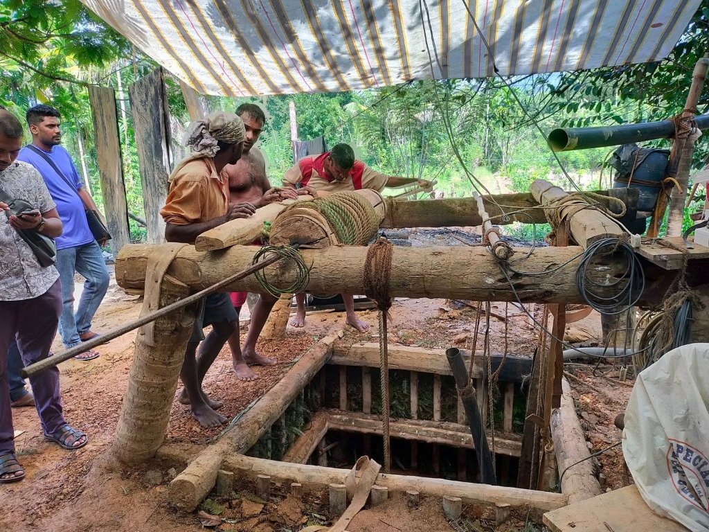 Traditional Timber Pit Mine Shaft